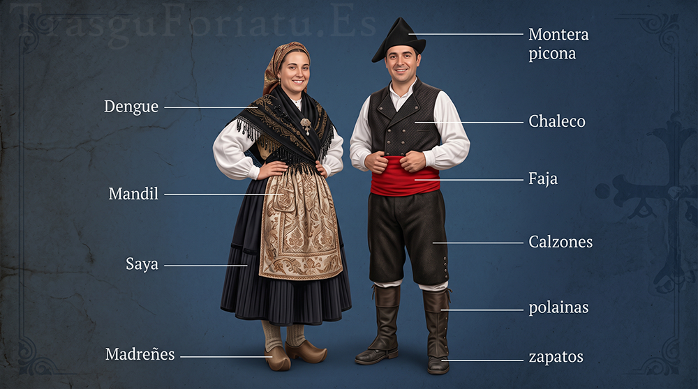 Traje Típico Asturiano del Siglo XIX - TrasguForiatu.es